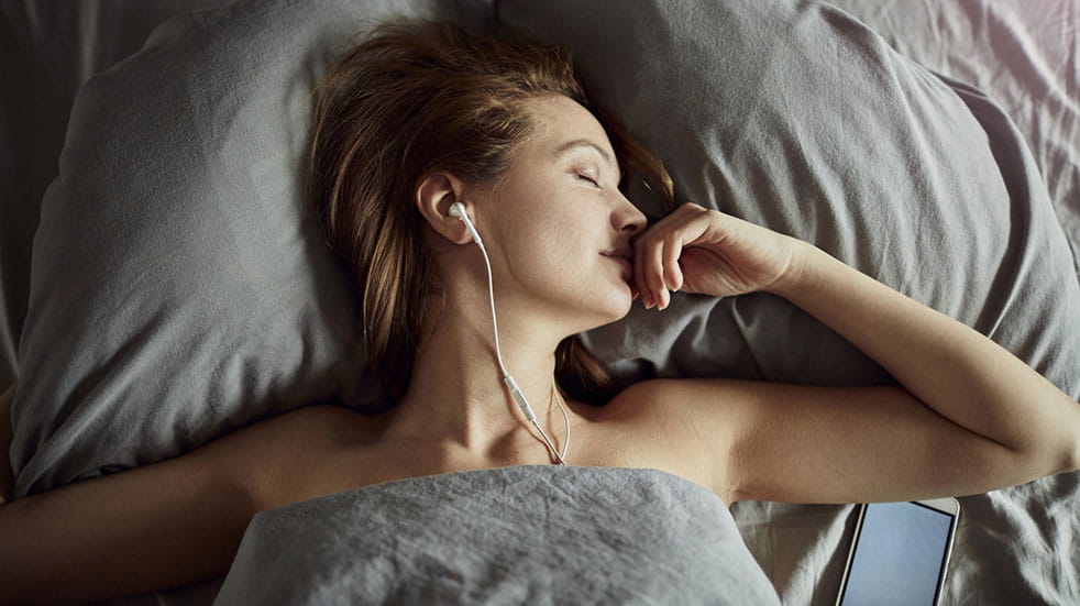 How to train yourself to sleep better; woman podcast